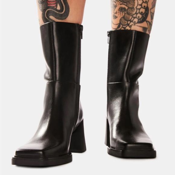 NWB Vagabond Edwina Leather Block Heel Boots - Picture 2 of 11